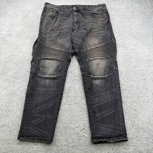 Jordan Craig Legacy Edition Jean Mens 40x28 Charcoal Aaron Skinny Moto Stretch**